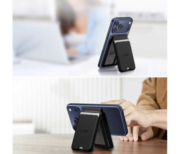 Tech-Protect Magwallet Stand Magsafe Universal RFID Card Holder Carbon - 1608011 - zdjęcie 2